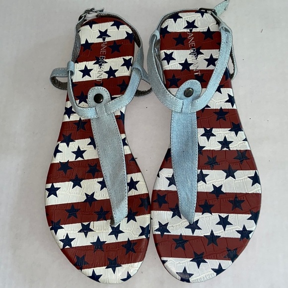 Lane Bryant Flag Inspired Patriotic Sandals - Picture 1 of 8